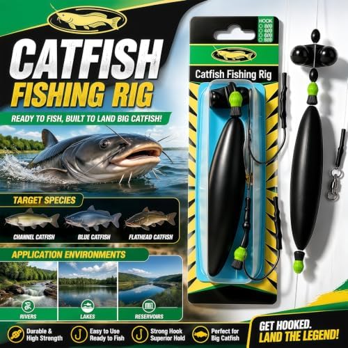 2 Pack Catfish Rigs, Black Floating Carp Fishing Rigs with Double Hooks, Inline Rattle Float Setup for Heavy-Duty Fishing, 0.70oz 1.06oz 1.41oz - Image 3