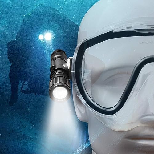 ORCATORCH D560 Mini Scuba Dive Light with 360° Rotatable Mask Clip, Black - Image 2