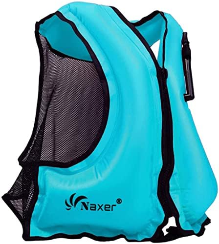 NAXER Inflatable Buoyancy Jackets Snorkel Vests for Adults Kayak Kayaking Snorkeling Suit 90-200 lbs Easy Swimming Boating Paddleboarding Water Sports by NAXER
