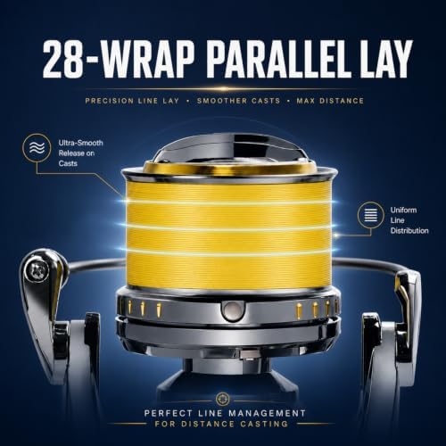 Heavy Duty Spinning Reel Metal Body with CNC Machined Spool 55LB Max Drag 6/8+1 Bearings Ultra Smooth 4.6/4.8:1 High Speed Gear Ratio Saltwater Freshwater Fishing Reel for 8000 to 14000 Series - Image 6