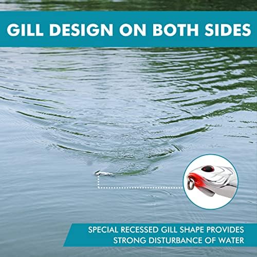 TRUSCEND Top Water Fishing Lures with BKK Hooks, Easy Catch Plopper Lure for Freshwater or Saltwater, Floating Lures for Bass, Pike, Catfish, Surface Wobble PoPobait Bass Baits Fishing Gifts for Men - Image 4