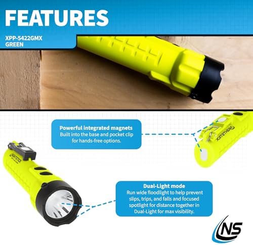 Nightstick XPP-5422GMX X-Series Intrinsically Safe Dual-Light Flashlight with Dual Magnets, Green/Black - Image 3