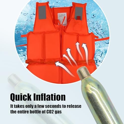 24 Gram CO2 Cartridge for Life Vest, Auto/Manual PFD Life Jacket Rearming Kit, Metal Cartridge for Life Jacket CO2 Cartridges, 24 Gram Co2 Cartridge 1/2 Thread for Life Jacket - Image 5