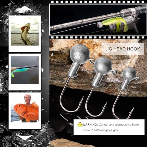Atibin Barb Saltwater Jig Head Hook Bass Freshwater Jigs Hook Lead Round Ball Fishing Jig Lead Tackle Sharp - Image 2