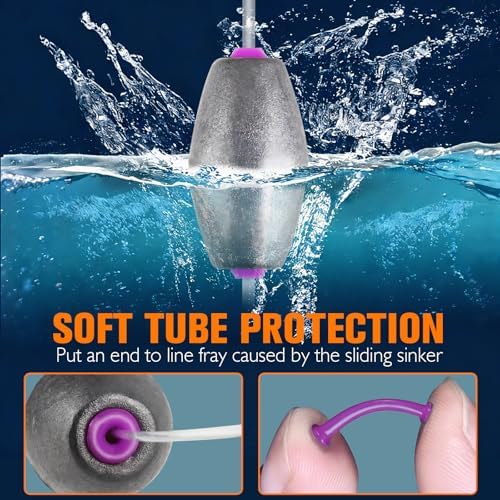 Dovesun 10/5PCS Ready Tied Carolina Rig Kit for Bass Fishing Catfish Rig Catfish Hook Kit with Bass Hooks, Swivel, Fluorocarbon Line, Weights - Image 5