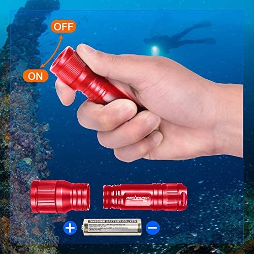 ORCATORCH D560 Scuba Dive Light with 360° Rotating Mask Clip, Raspberry Red - Image 6
