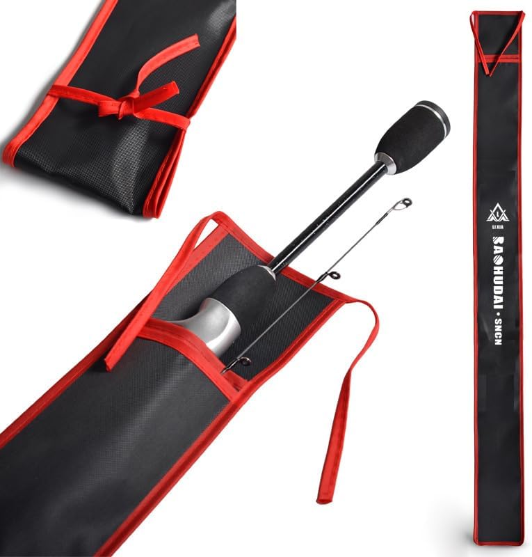 2 Pack Fishing Rod Bag 47'' 55 Inch Portable Folding Fishing Rod Case Compact Fishing Pole Sleeves Socks Protective Cover for 6’6” Spinning Fishing Rods 7’6” Lightning Rod Casting Rod - Image 2