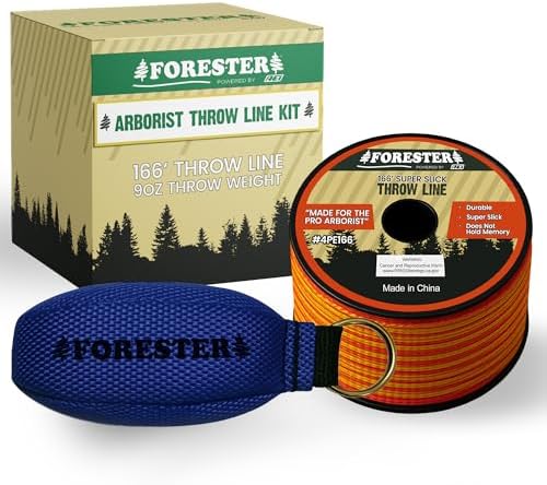 FORESTER Arborist Throw Line Kit | Throw Weight & 166ft Rope | Ultra Slick 100% Polyester Rope | Arborist Equipment for Tree Climbing by Forester