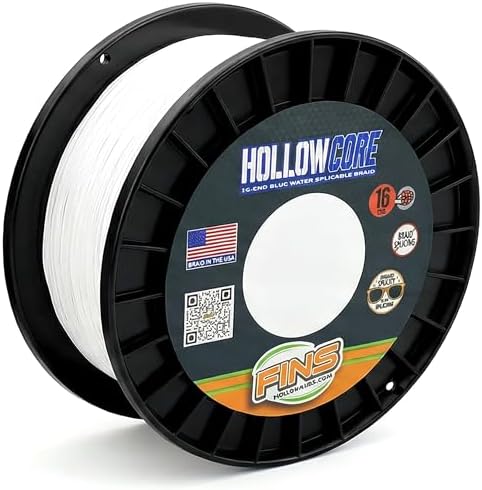 FINS Hollow Core Braided Fishing Line, 16 Strand Spliceable, USA Made Braid by FINSBraids