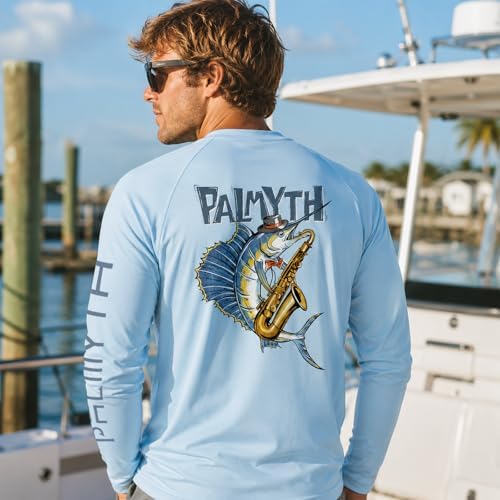 Palmyth Fishing Shirts for Men Long Sleeve UPF 50+ T Shirt Sun Protection - Image 2