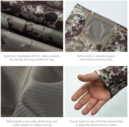BASSDASH Men's UPF 50+ Camo Long Sleeve Hunting Fishing Hoodie Shirt - Image 5