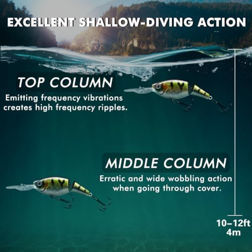 TRUSCEND Swimmax Easy Catch Fishing Lures with BKK Hooks, Wiggling, Vibrating, Rattling and Gurgling for More Bite, Heavy-Duty Dyneema Fiber Jointed Swimbaits for Bass, Trout, Walleye, Crappie, Pike - Image 4