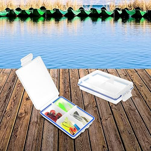 DLUGOPIS 4 Pcs Mini Waterproof Tackle Organizer - Small Fly Fishing Box with Dividers for Hooks, Flies, Beads & Lures (Pack of 2) - Image 7