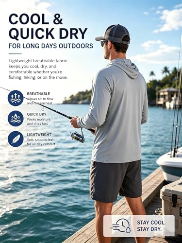 ZITY Men's Lightweight Pullover Hoodie UPF 50+ Fishing Shirts Sweatshirt - Image 5