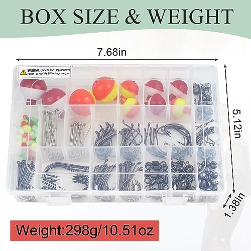 Fishing Hooks Bobbers Tackle Kit, 250pcs Basic Fishing Tackle Box Included Octopus Circle Hooks Baitholder Hooks Fishing Bobbers Weights Starter Kit for Panfish Catfish Freshwater Fishing - Image 6