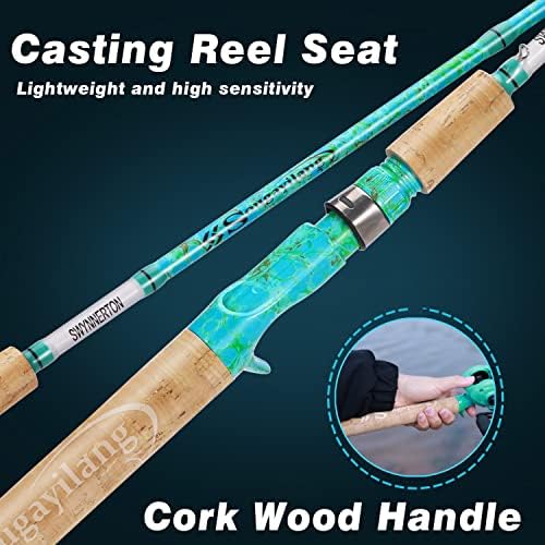 Sougayilang Fishing Rod and Reel Combo, 2-Piece 5-Foot 6-Inch Graphite & Fiberglass Rod, Durable and Strong, Quickset Anti-Reverse Fishing Reel (1Pack/2Pack) - Image 6