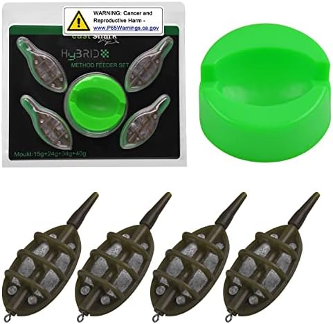 Carp Fishing Method Feeders Set,4pcs Inline Method Feeders with 1pc Quick Release Mould Bait Holder Tool Carp Fishing Tackle Accessories - Image 5