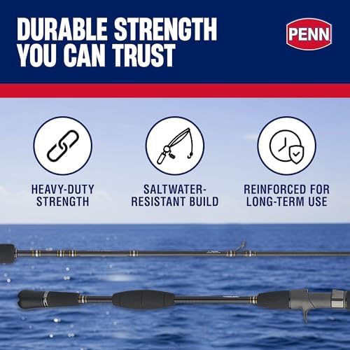 PENN Carnage III Conventional Slow Pitch Rod, 6'8" Medium Heavy Power, Fast Action Saltwater Fishing Pole with RCB2 Carbon Blank and Fuji K Guides - Image 3