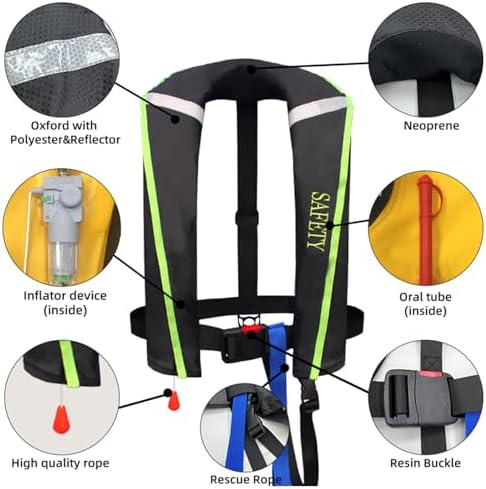 Automatic Inflatable Life Jacket|Life Vest for Adults|PFD Low Profile|Supports up to 330 lbs - Image 3