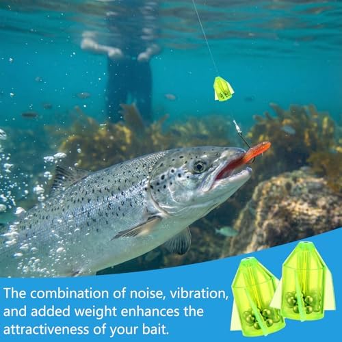 Gemscream 30 Pcs Catfish Rattles for Catfishing, Fishing Rattles with 15 Stainless Steel Beads, Rocket Shaped Inline Fish Attractor Fishing Tackle for Catfish Bass Pompano - Image 4
