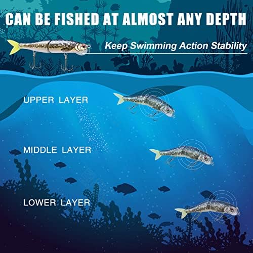 TRUSCEND Swimmax Easy Catch Fishing Lures with BKK Hooks, Wiggling, Vibrating, Rattling and Gurgling for More Bites, Heavy-Duty Dyneema Fiber Jointed Swimbaits for Bass, Trout, Crappie, Walleye, Pike - Image 6
