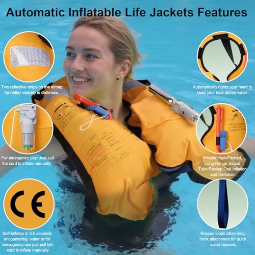 Automatic/Manual Inflatable Life Jacket for Adults | Water Sports - Image 3