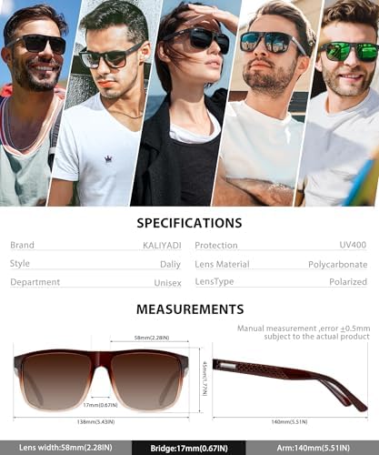 KALIYADI Polarized Sunglasses for Men, Lightweight Sun Glasses with UV Protection for Driving Fishing Golf - Image 6