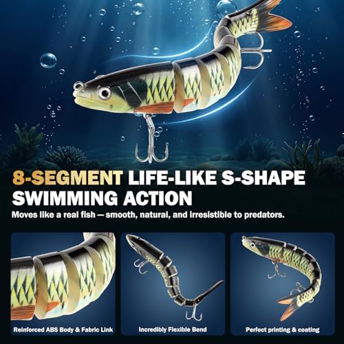 PLUSINNO Fishing Lures - Tackle Box, Bass Fishing Lures for Freshwater and Saltwater, Trout Fishing Gear & Bait, Fishing Gifts for Men,Father - Image 6