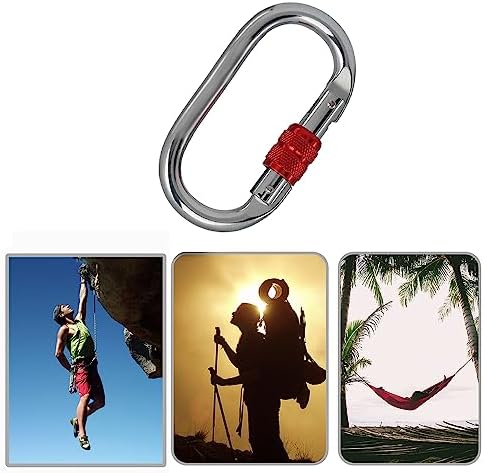 Heavy Duty Locking Climbing Carabiner Clip CE Rated 25 kN 5600 LB Rugged Terrain Approved Industrial Strength Twist Lock Carabiners Clips for Rigging, Ropes, Hammocks, Camping - Image 3