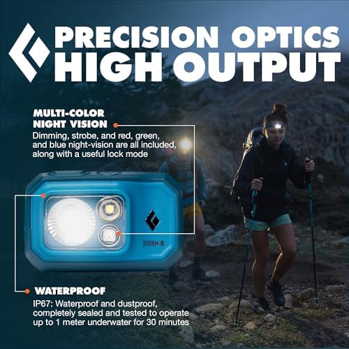 BLACK DIAMOND Storm 500-R Headlamp, Rechargeable, Dimmable, Bright, BD Azul - Image 3