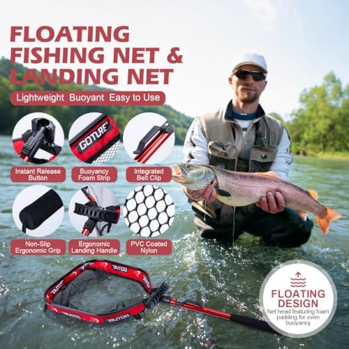 Goture 6FT - 9FT Telescopic Fishing Rod and Reel Combo w/Bag & Landing Net - Image 5