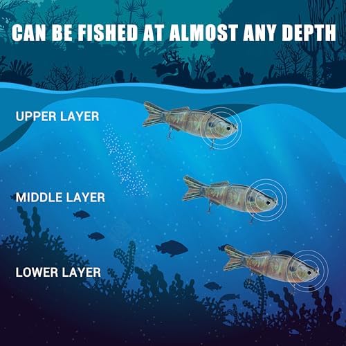 TRUSCEND Swimmax Easy Catch Fishing Lures with BKK Hooks, Wiggling, Vibrating, Rattling and Gurgling for More Bite, Heavy-Duty Dyneema Fiber Jointed Swimbaits for Bass, Trout, Walleye, Crappie, Pike - Image 5