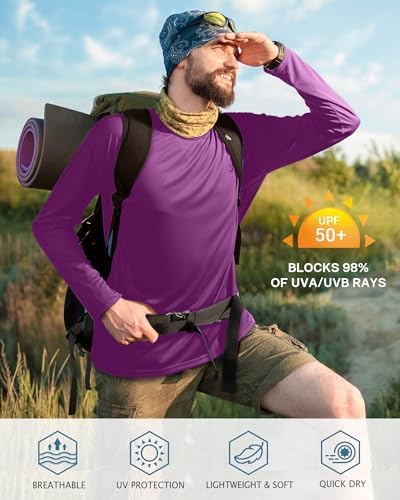 Roadbox Men's UPF 50+ UV Sun Protection Shirts, Long Sleeve Swim Rash Guard - Image 3