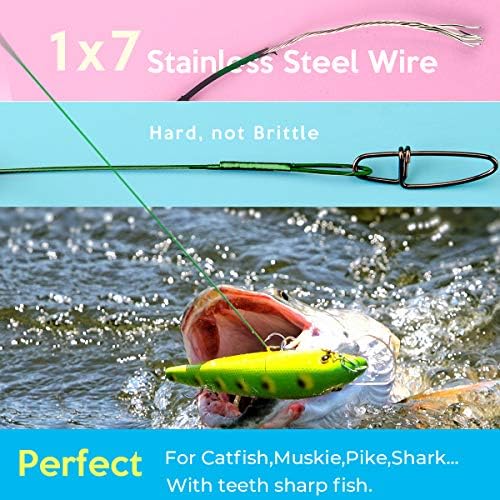 Fishing Leaders, Fish Line Stainless Steel Wire with Swivels Snap Connect Fishing Gear and Equipment Tackle Kit, for Lures Bait Rig Or Hooks, Fishing Gift - Image 4