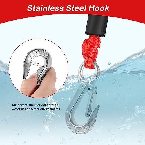 Heavy Duty Boat Tow Harness, Floating Ski Tow Boat Harness with Stainless Steel Hooks, Pulley and Float, Self Centering Tube Rope Tow Harness for Tubing, Water Skiing, Wakeboarding - Image 4