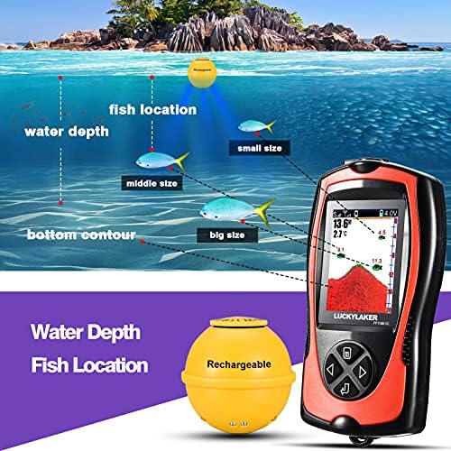 LUCKYLAKER Sonar Kayak Fish Finder Portable Water Handheld Depth Finder Boat Transducer Wireless Fish Finders Sea LCD Screen Fishing - Image 2