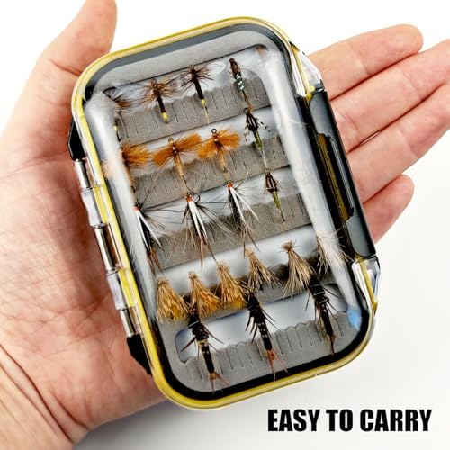 Fly Fishing Flies Kit Hand-Tied Dry Wet Flies Nymphs Streamers Assortment with Fly Box - Image 4