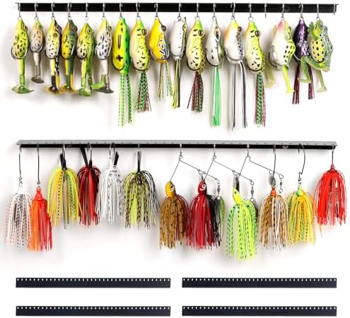 VEYWANE Fishing Lure Display Storage Racks, 15" Wall Mount Metal Fishing Baits/Lures Organizer and Rig Holder 4 PCs by VEYWANEFishingTackle
