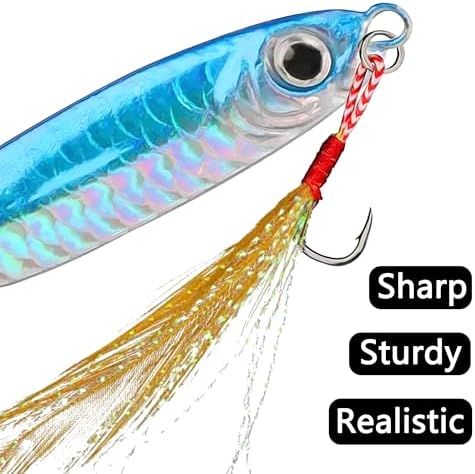 Jigs Fishing Lures Saltwater Fishing Spoons with Ultra-Sharp Hooks Micro Jigging Bait for Bass Tuna Salmon Grouper - Image 6