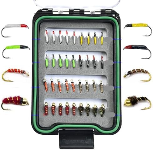 Fly Fishing Lures 2 Set Fly Fishing Flies with Waterproof Box Kit for Bass Trout Salmon Hand-Tied Dry, Nymphs, Scud Streamers Lures by Unknown