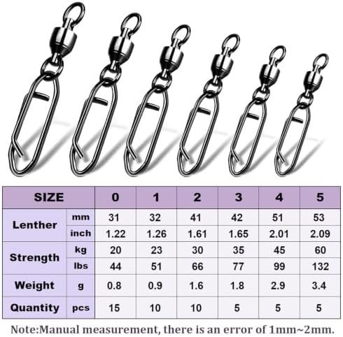 Natufish Fishing Snap Swivels 50/110Pcs High Strength for Saltwater Fishing - Image 3