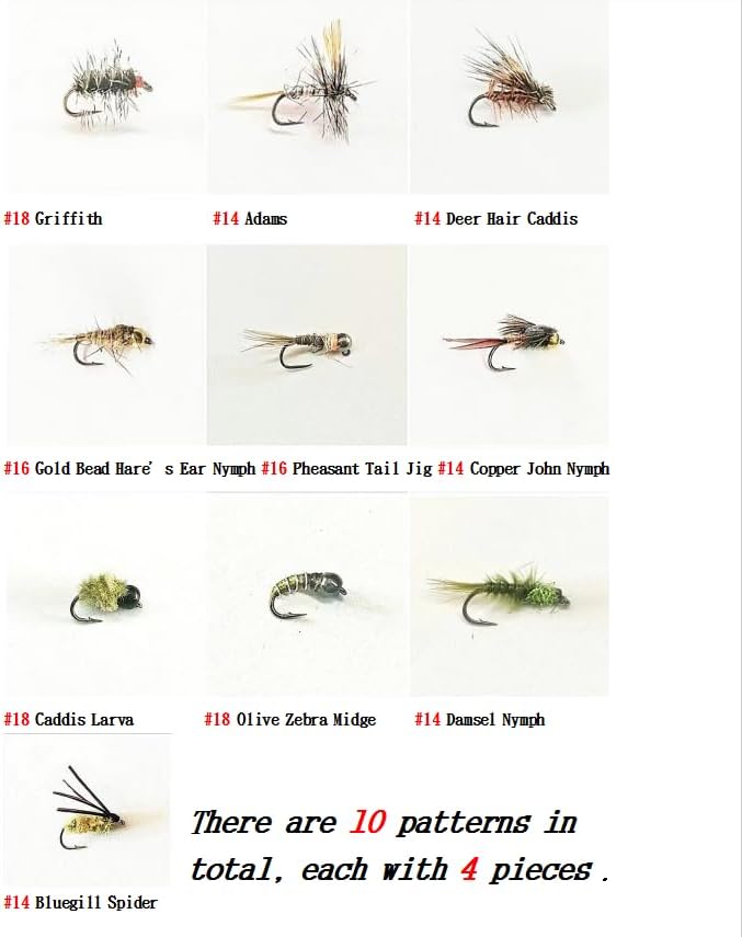 Wifreo Fly Fishing Flies Assortment with Waterproof Fly Box, 28/40/64/92/120pcs Dry/Wet/Nymph/Streamer Flies, Trout/Bass/Panfish/Salmon Fishing Flies - Image 2