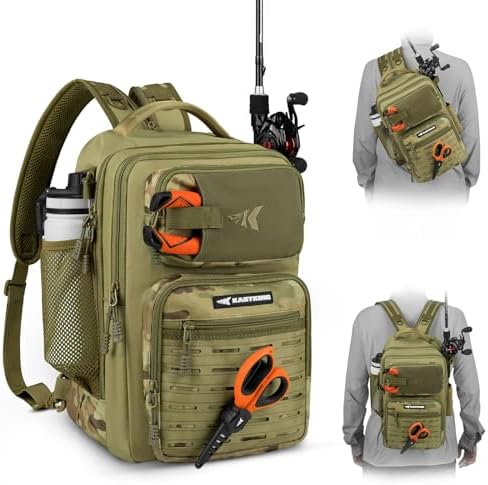 KastKing Blowbak Fishing Sling Bag, Fishing Backpack with Rod Holder by KastKing