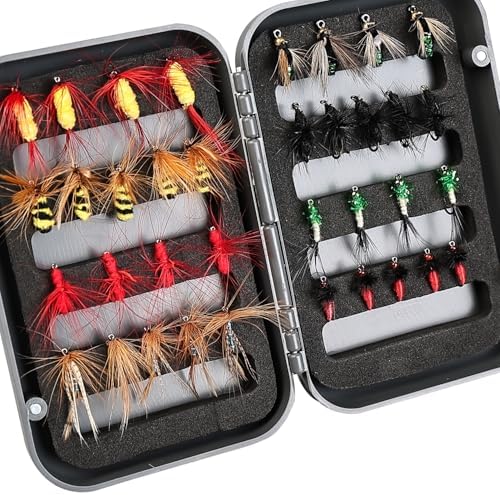 Fly Fishing Flies Assortment Kit, Hand-Tied Dry Wet Fishing Lures, Nymphs, Streamers, Terrestrials for Trout Bass Sunfish, Pike with Magnetic Fly Box - Image 7