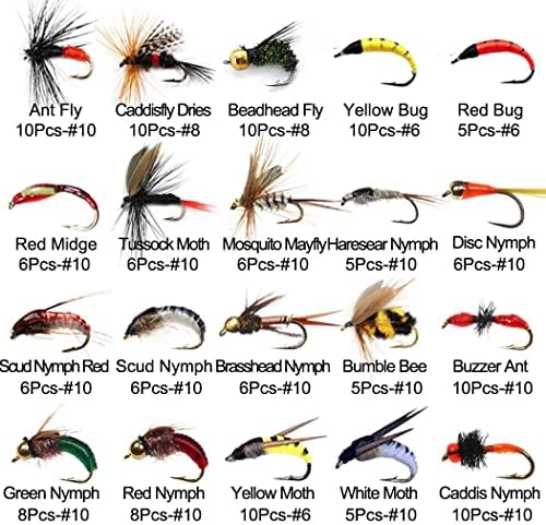 Fly Fishing Flies Kit Trout Steelhead Salmon Bass Flies Assortment 32Pcs-148pcs Include Dry Wet Flies Nymphs Streamers Maggot, Fly Lure Set - Image 2