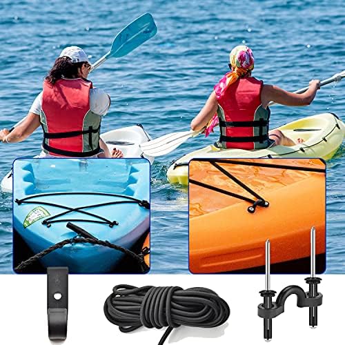 Kayak Carry Handle Rigging Kit -Kayak Canoe Carry Handles, 15 FT 6mm Elastic Bungee Cord Replacement Parts for Kayaks Canoes Boat Suitcase - Image 5