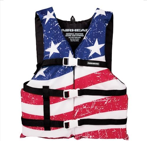 Sportstuff Stars & Stripes Life Jacket for Adults & Kids - USCG Approved Life Vest for Men, Women, Youth & Child, Open-Side Watersports Vest for Boating, Tubing & Swimming by Airhead