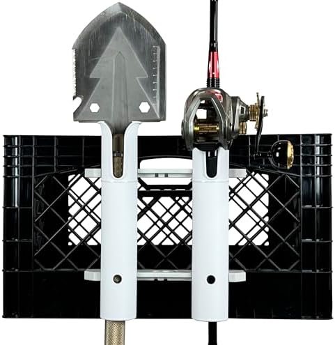 Wall Mounted Fishing Rod Holders Tubes Links Fishing Rod Holder Rack Rests (2-Pole-White) - Image 5