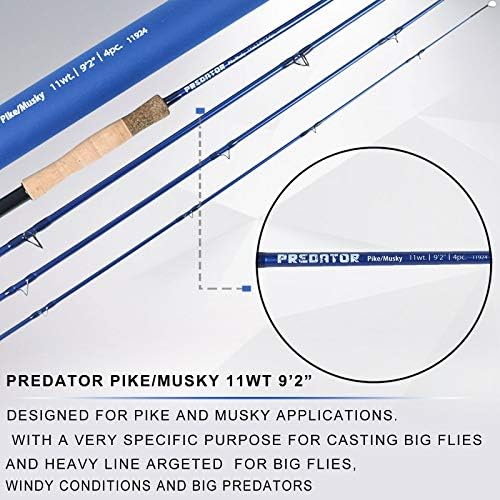 M MAXIMUMCATCH Maxcatch Predator Big Game and Saltwater Fly Fishing Rod: 7'11''/9'/9'2''/10', 4-Piece, 8/9/10/11/12 Weight - Image 2