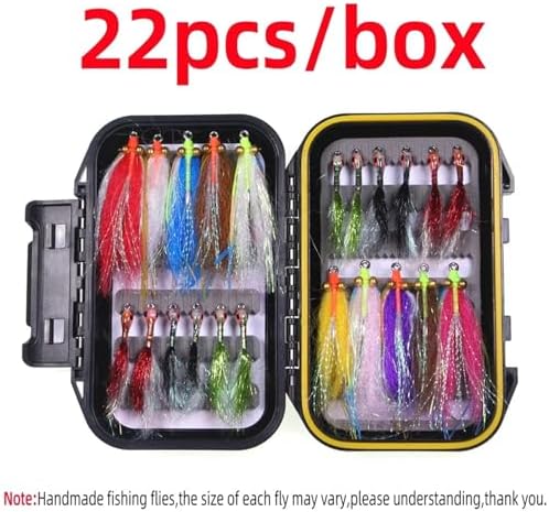 Fly Fishing Lures 22pcs/Box Fly Fishing Flies Kit 3D Fish Eye Epoxy Minnow Saltwater Streamer Bonefish Trout - Image 2